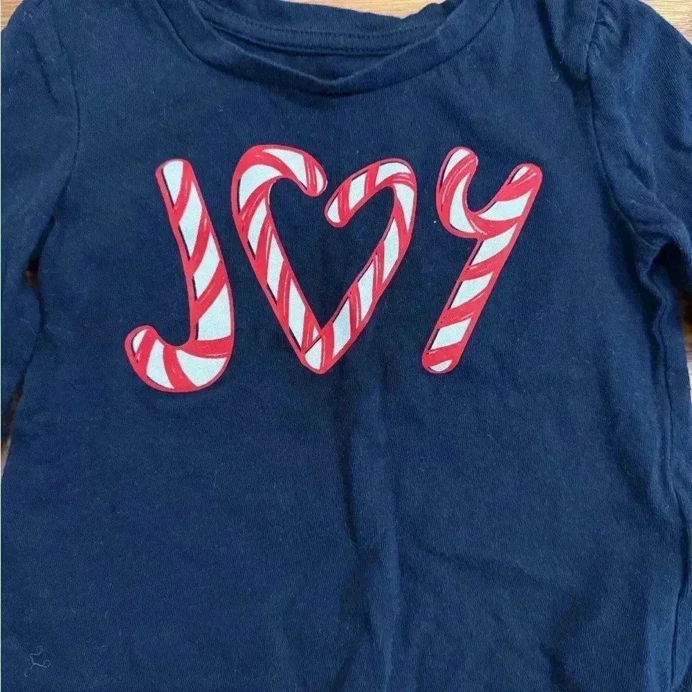 Baby Gap Holiday Long Sleeve Shirt Joy Candy Canes size 12-18 months